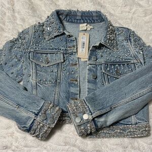 NWT Alice + Olivia Embellished Denim Jacket